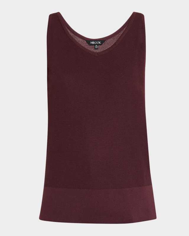 Side-Slit V-Neck Knit Tank