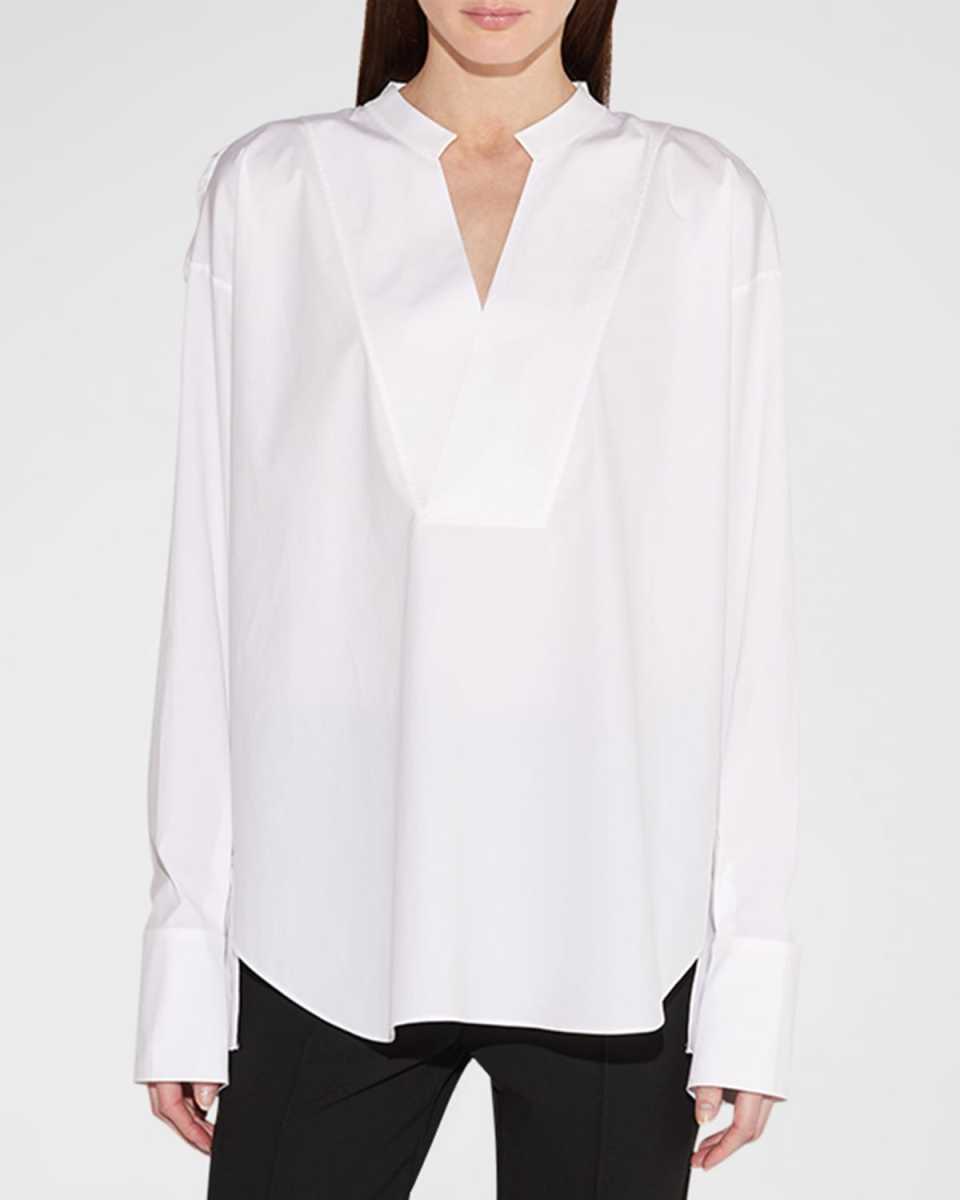 Nur Pleated-Back Cotton Tunic