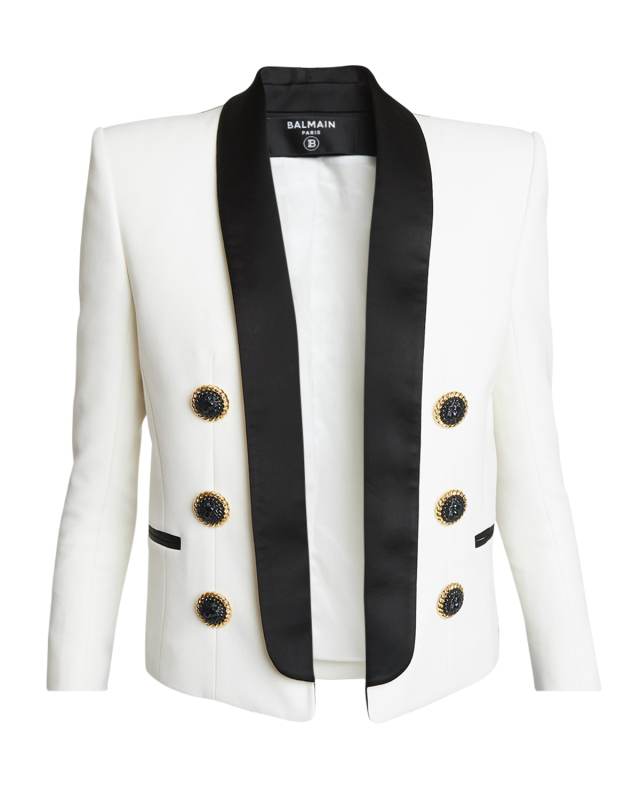 6-Button Satin Collar Jacket