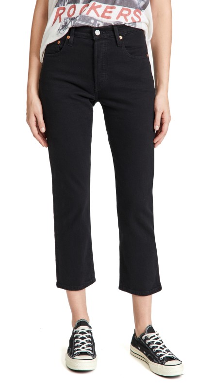 Levi's 501 Crop Jeans Black Sprout