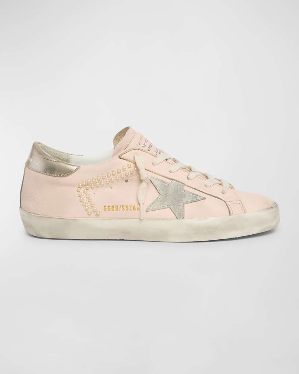 Superstar Pearly Stud Leather Low-Top Sneakers