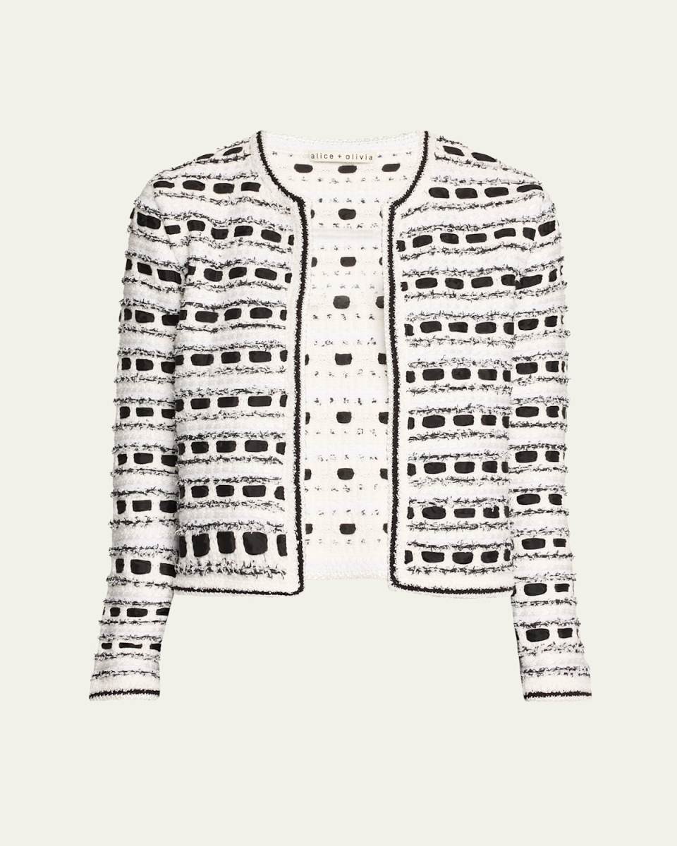 Marjorie Textured Tweed Stitch Cardigan Jacket