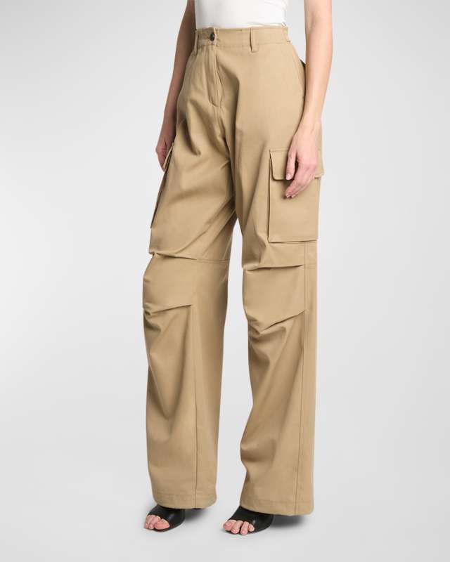 Mid-Rise Wide-Leg Cargo Pants