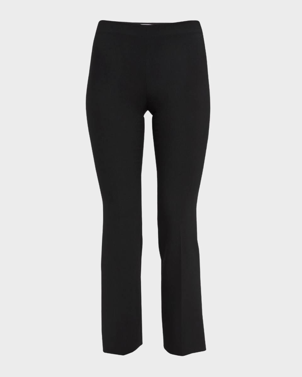 High-Rise Slim-Leg Stretch Wool Ankle Pants