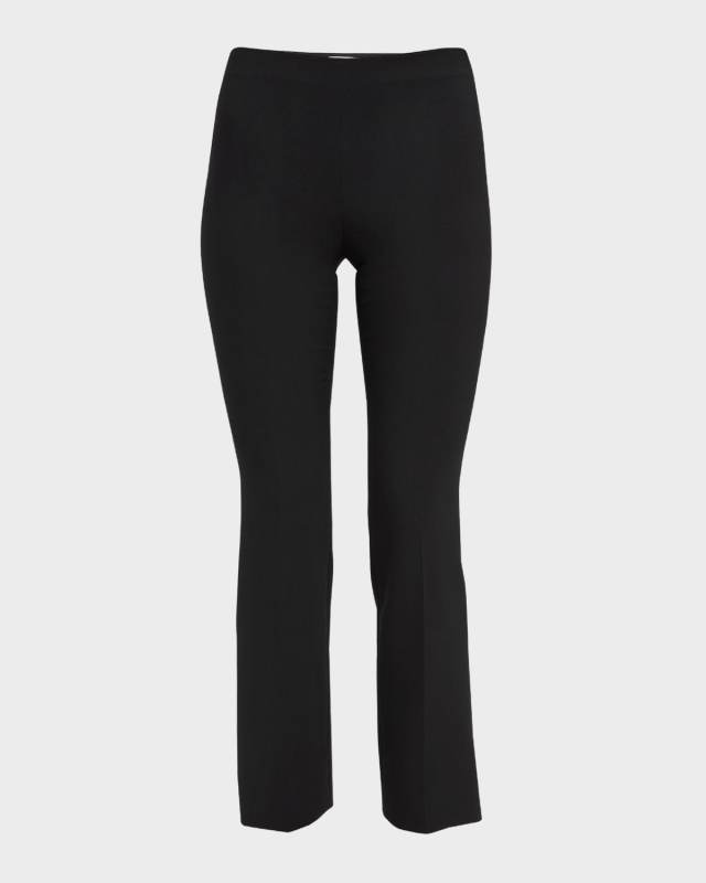 High-Rise Slim-Leg Stretch Wool Ankle Pants