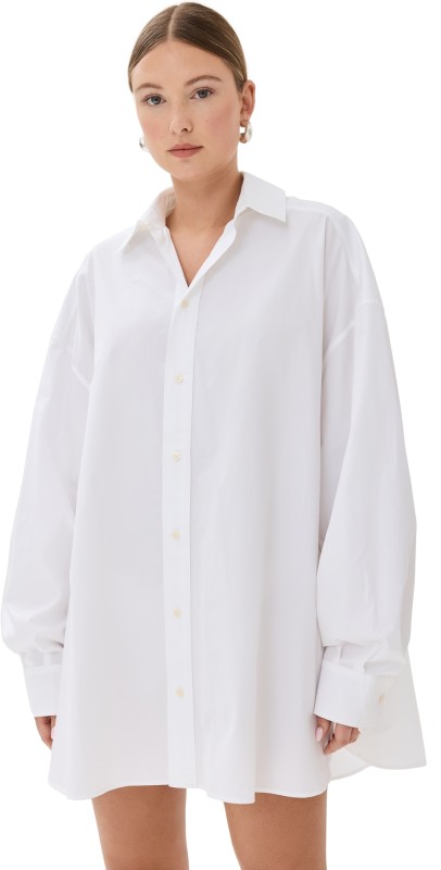 WARDROBE. NYC Oversize Shirt Mini Dress Blue