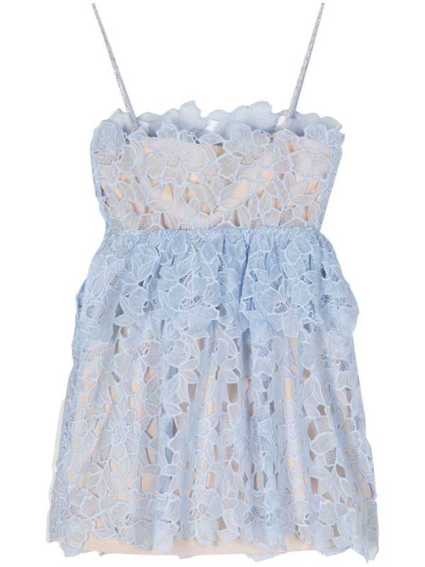corded-lace sheer minidress