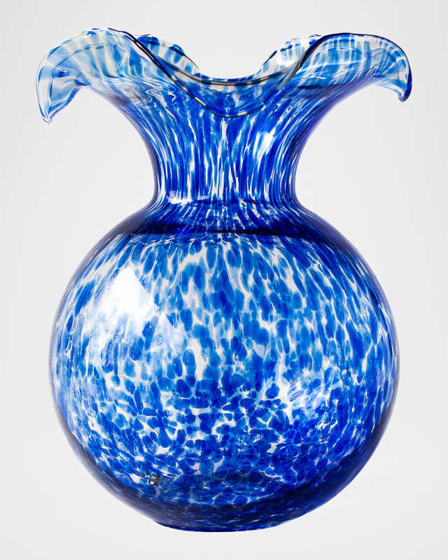 Hibiscus Tortoiseshell Large Fluted Vase, 12"