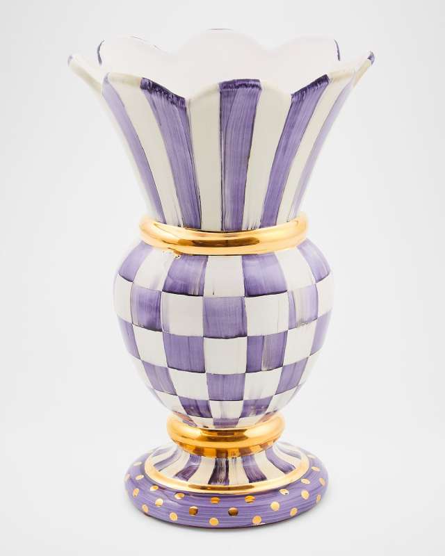 Plum Check Ceramic Great Vase