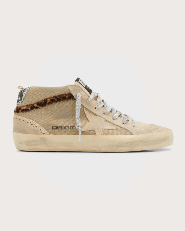 Midstar Mixed Media Wing-Tip Sneakers