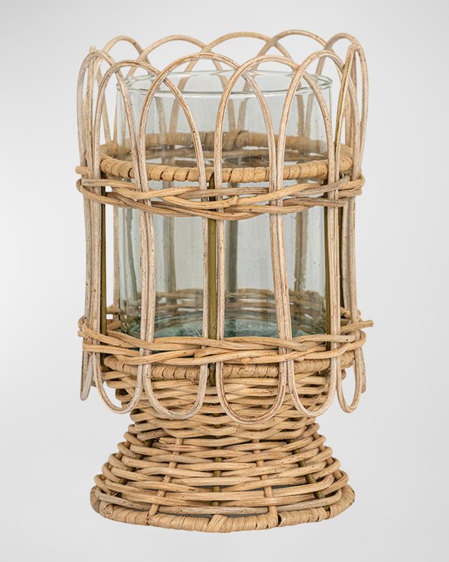Provence Rattan 8.5" Hurricane - Whitewash