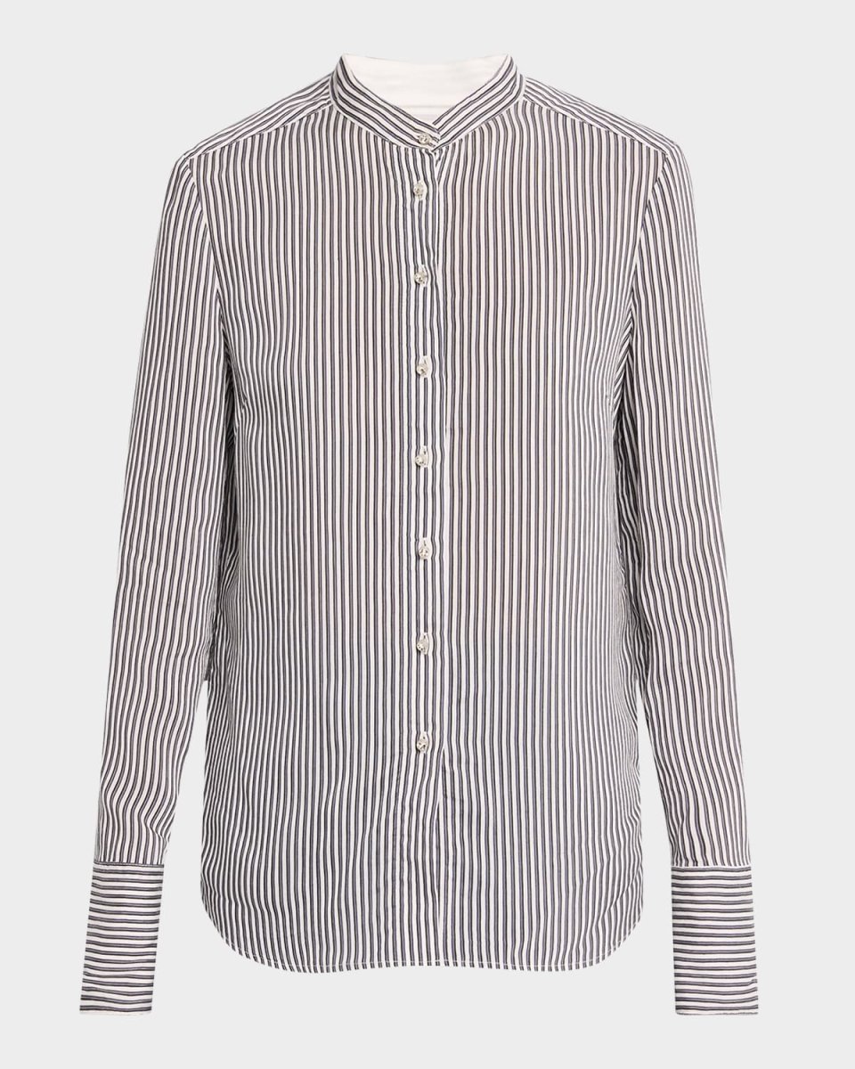 Striped Lightweight Button-Down Shirt