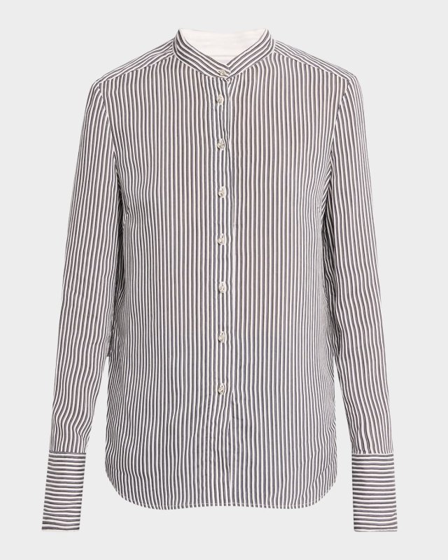 Striped Lightweight Button-Down Shirt