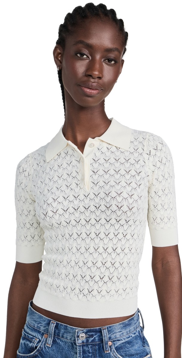 Sea Rue Fine Gauge Knit Polo Sweater Black