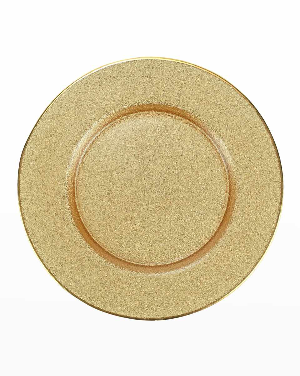 Metallic Glass Gold Service Plate