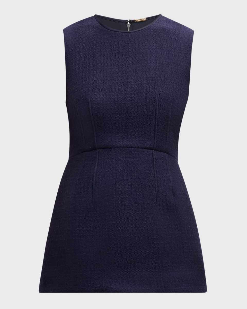 Sleeveless Toile De Laine Peplum Top