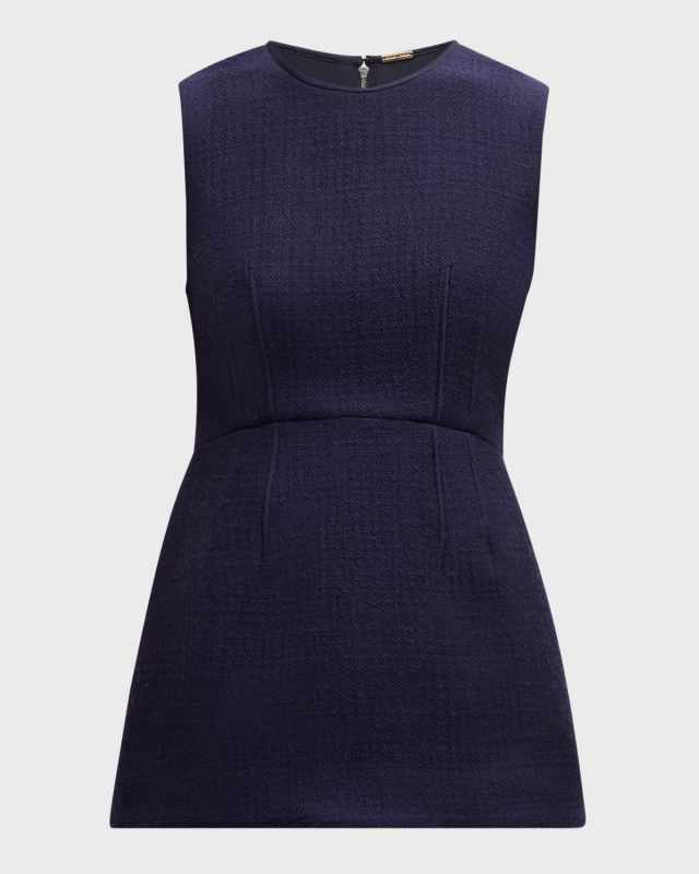 Sleeveless Toile De Laine Peplum Top