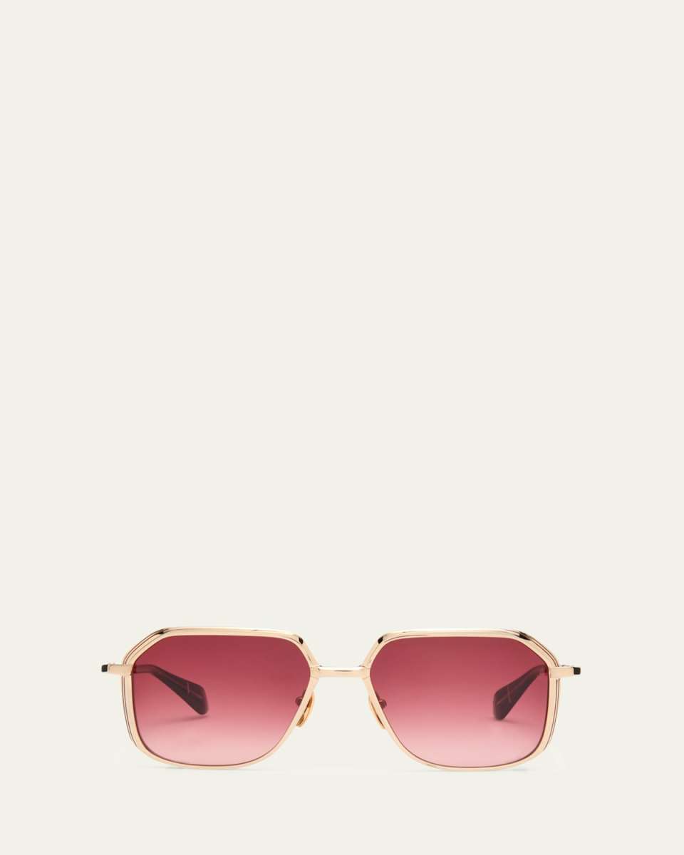 Aida Gold-Plated Titanium & Acetate Butterfly Sunglasses