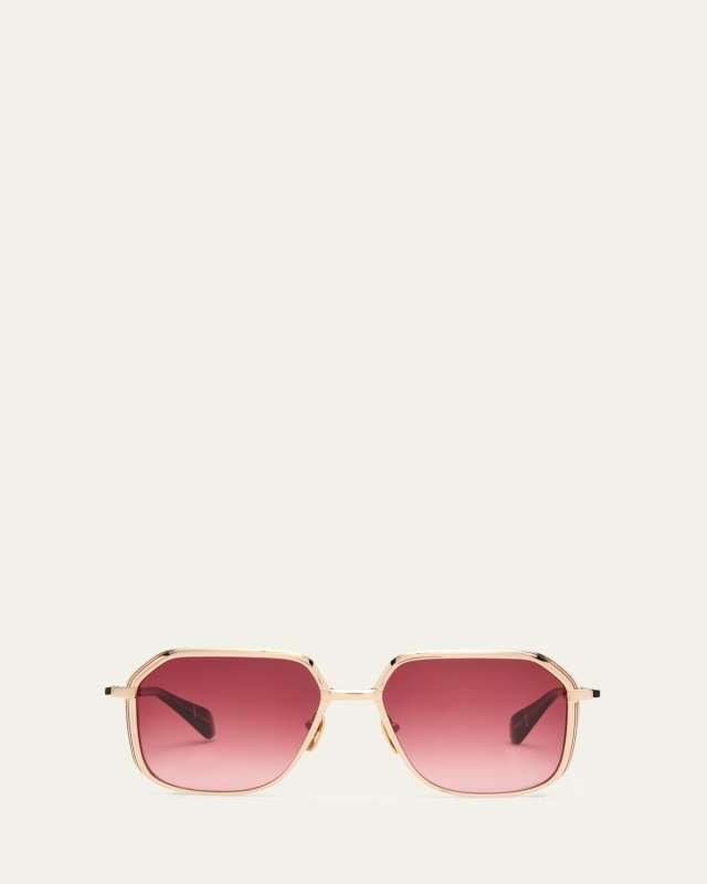 Aida Gold-Plated Titanium & Acetate Butterfly Sunglasses
