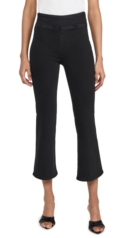 FRAME Jetset Crop Mini Boot Jeans Sheen Noir