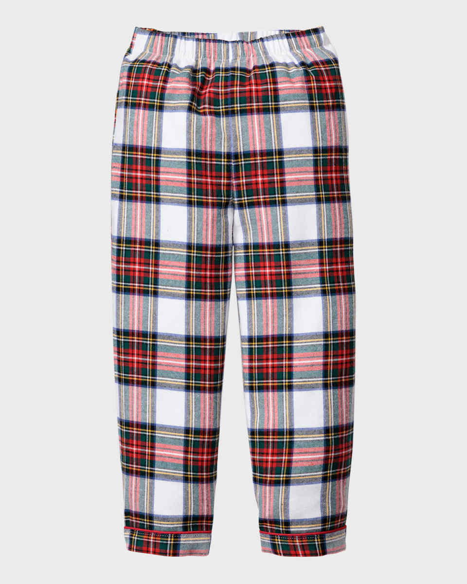 Kid's Balmoral Tartan-Print Pajama Pants, Size 6M-