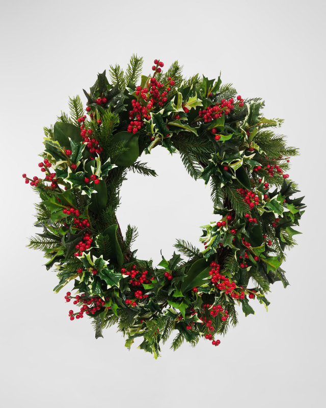 30" Holly Holiday Wreath