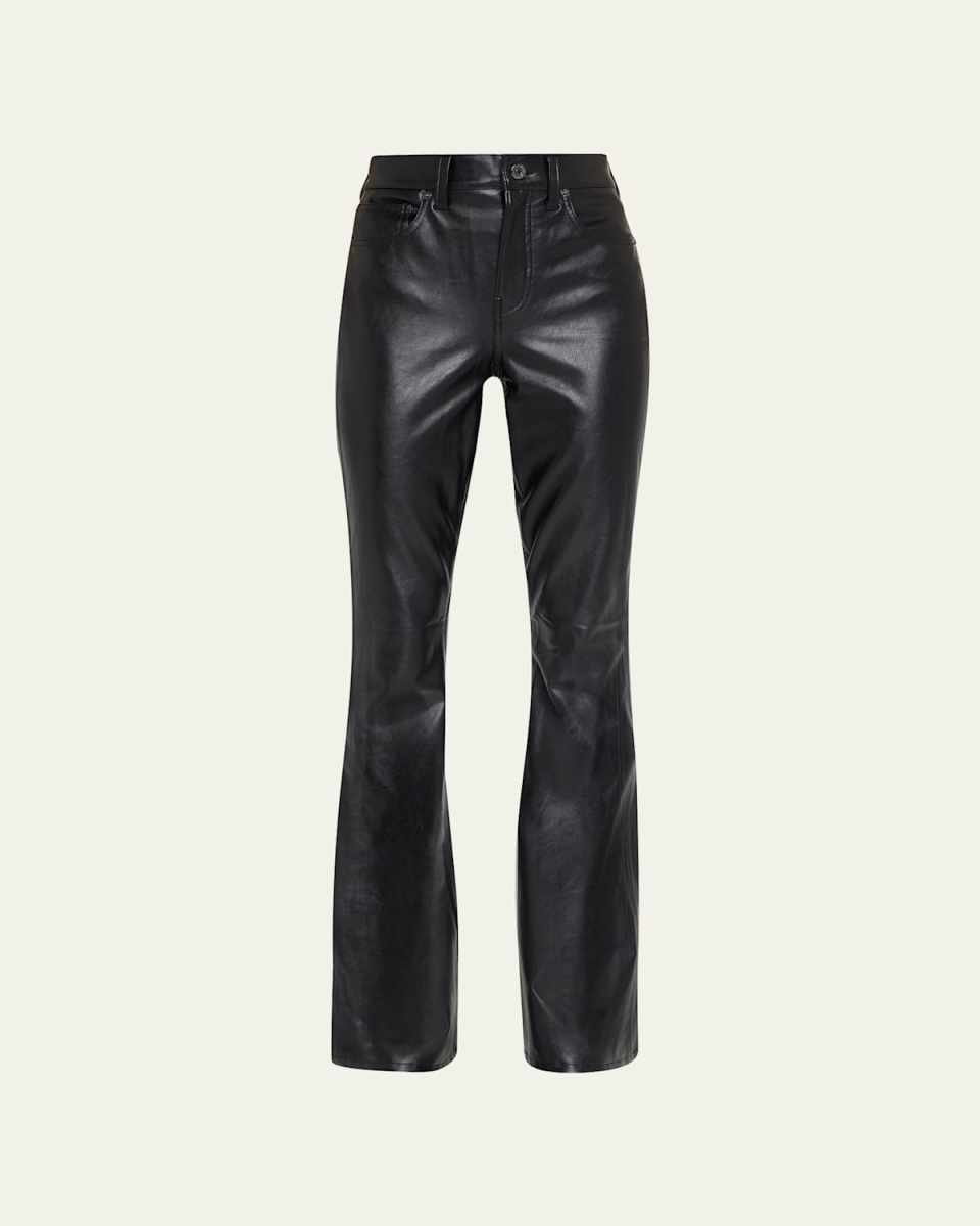 Beverly High-Rise Skinny Flare Faux Leather Jeans