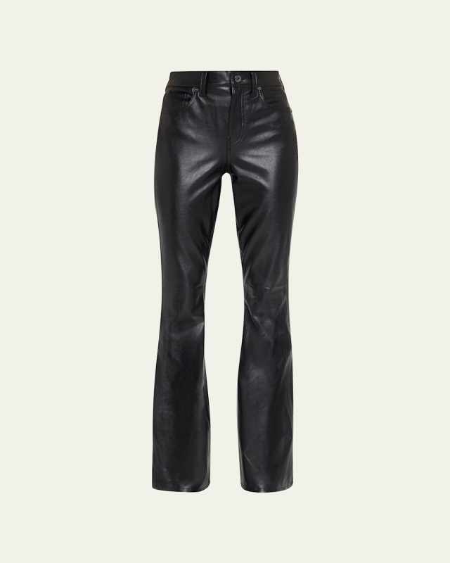 Beverly High-Rise Skinny Flare Faux Leather Jeans