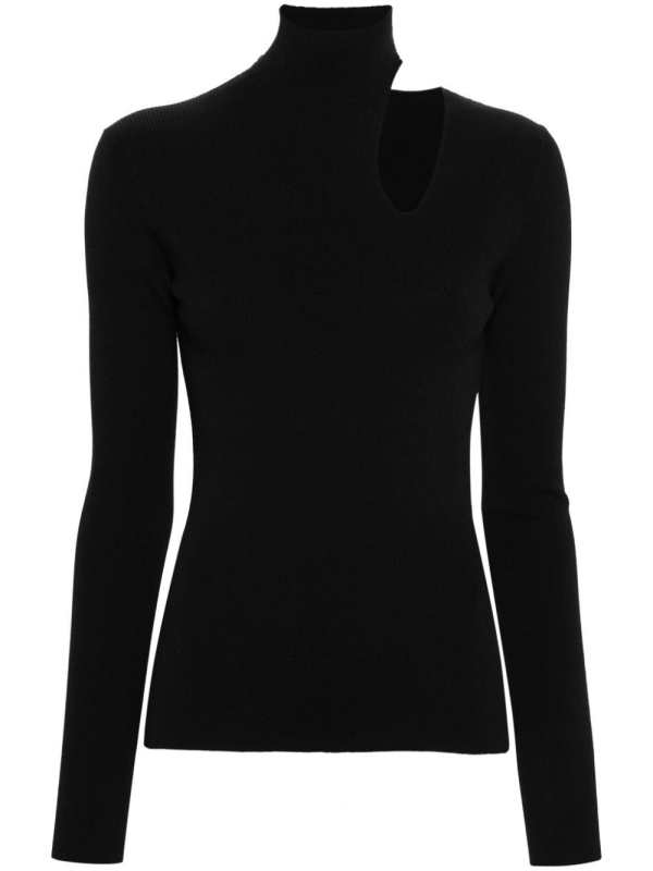 cut-out fine-ribbed top
