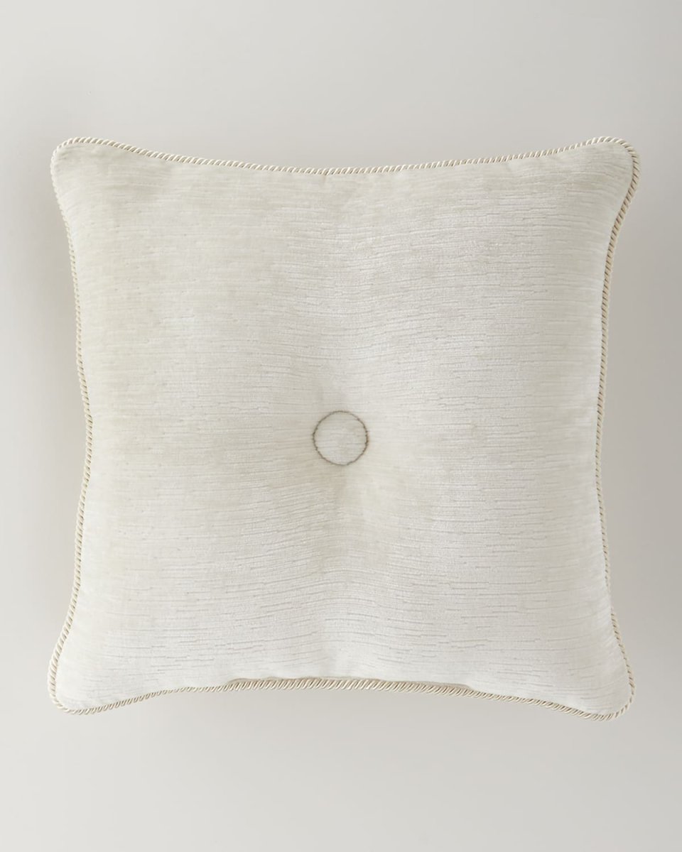 Annabelle Velvet Button Pillow, 20" Square