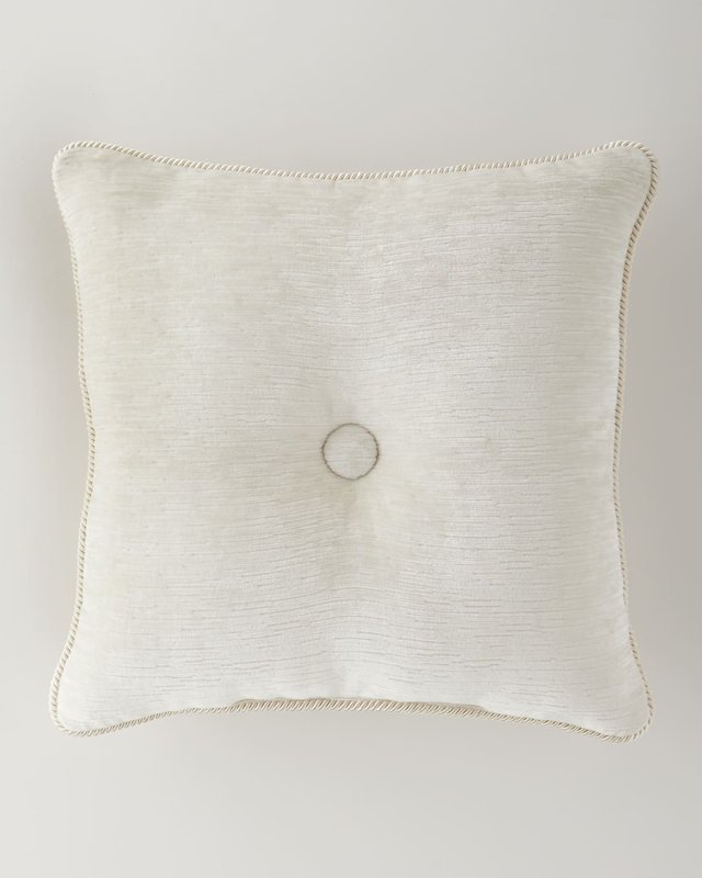 Annabelle Velvet Button Pillow, 20" Square