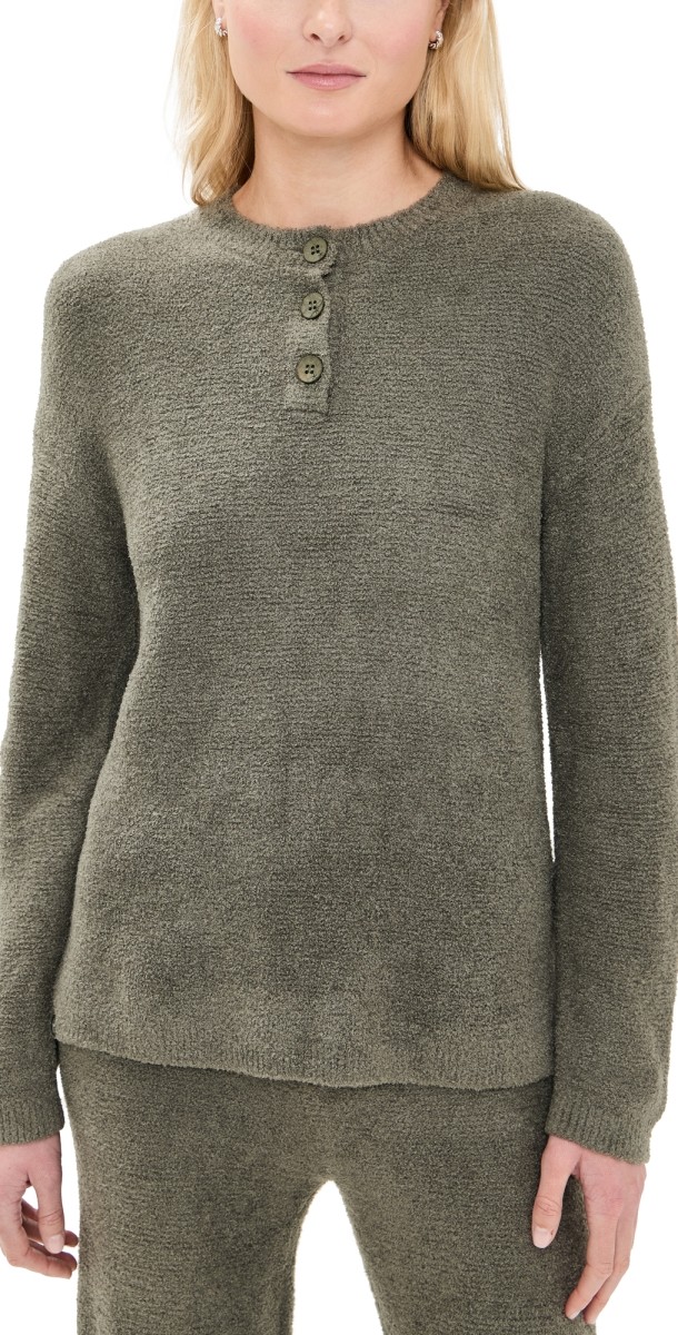 Barefoot Dreams CCL Textured Pullover Olive Branch