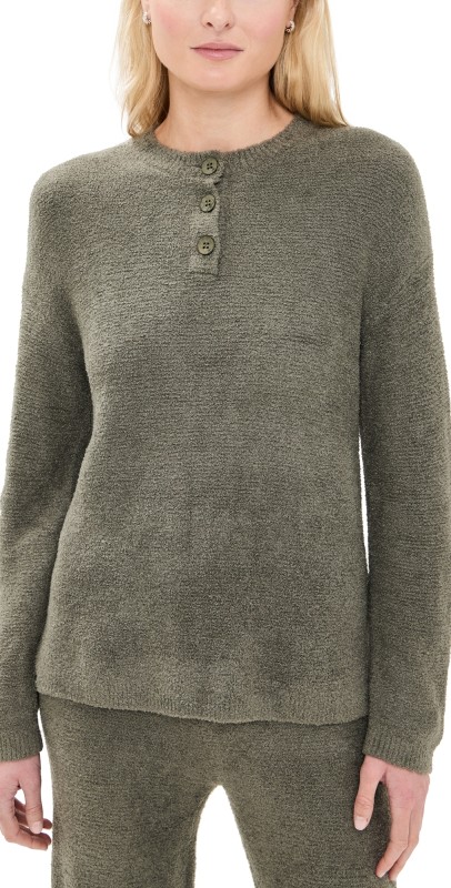 Barefoot Dreams CCL Textured Pullover Olive Branch