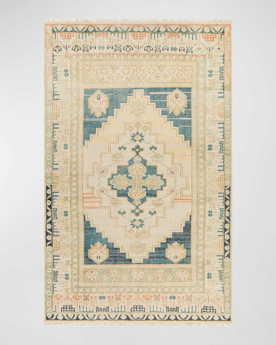 Anadolu Teal Hand-Knotted Rug, 10' x 14'