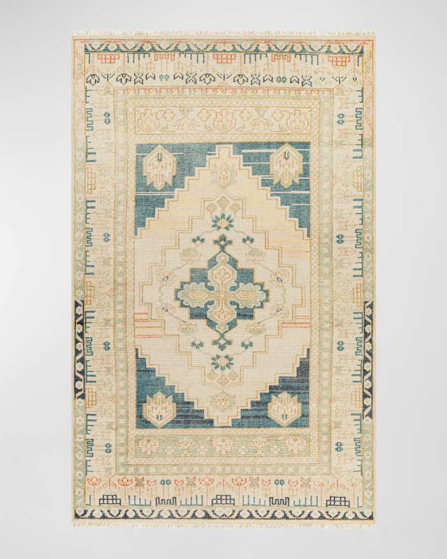 Anadolu Teal Hand-Knotted Rug, 10' x 14'