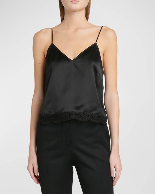 Satin Lace-Trim Camisole
