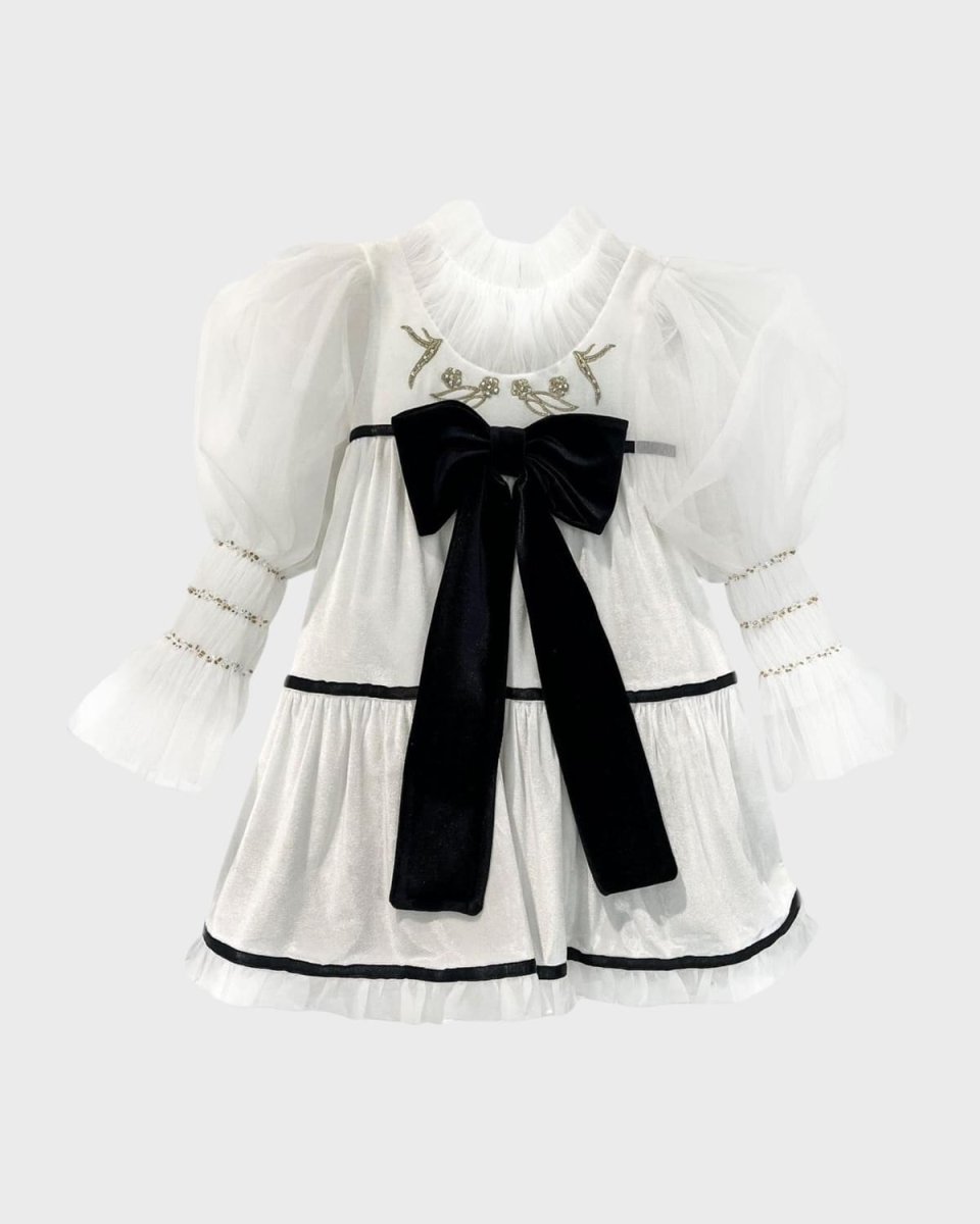 Girl's Aurora Embroidered Velour Dress, Size 12M-10