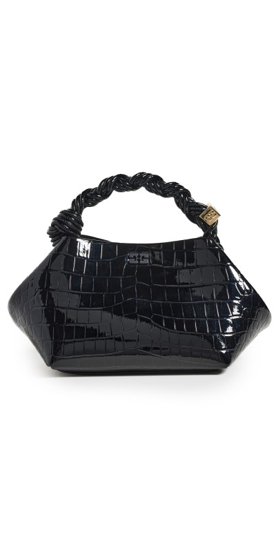 GANNI Patent Croco Ganni Bou Bag Small Black