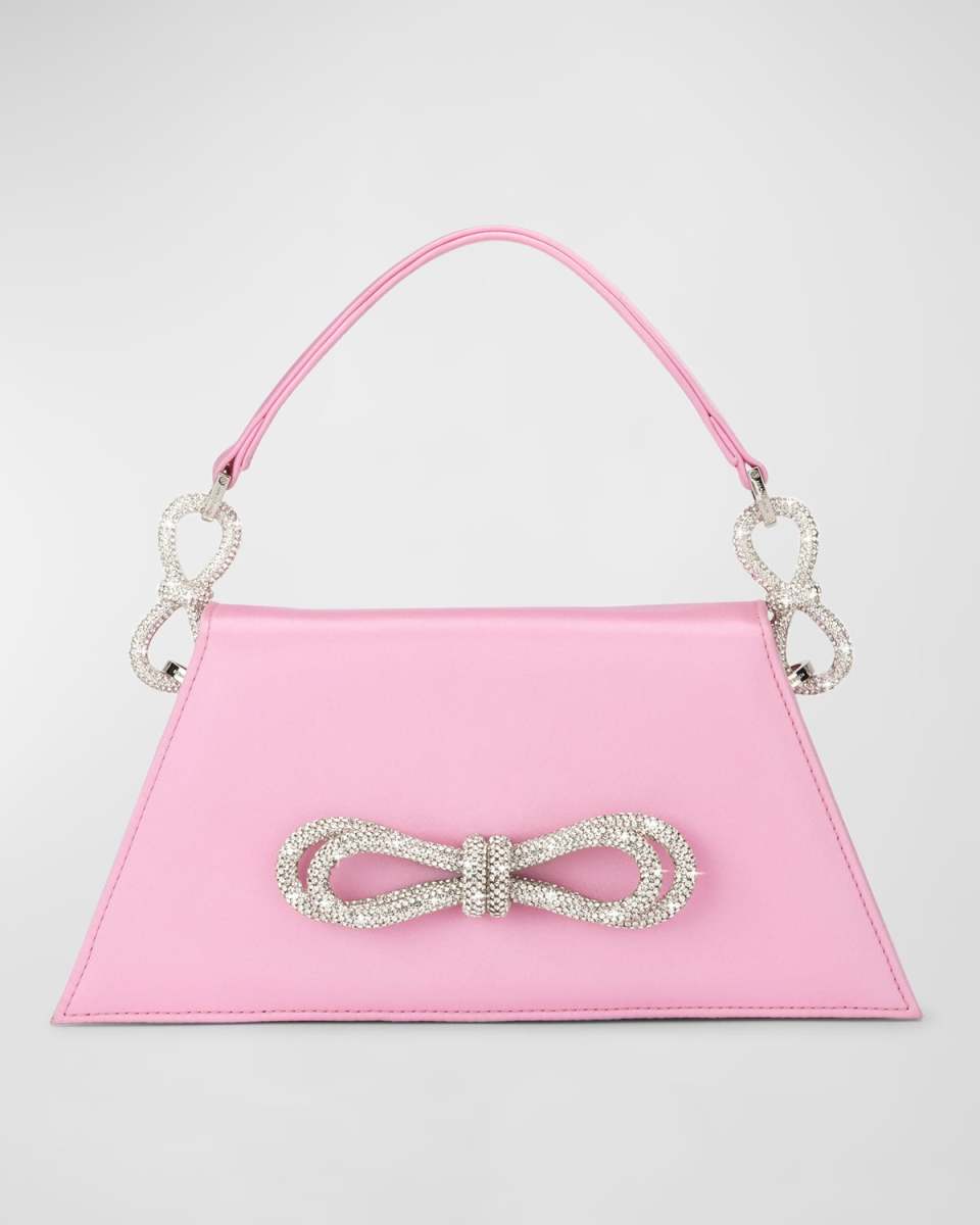 Samantha Bow Satin Top-Handle Bag