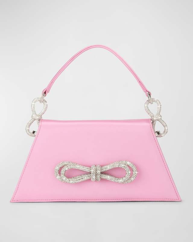 Samantha Bow Satin Top-Handle Bag