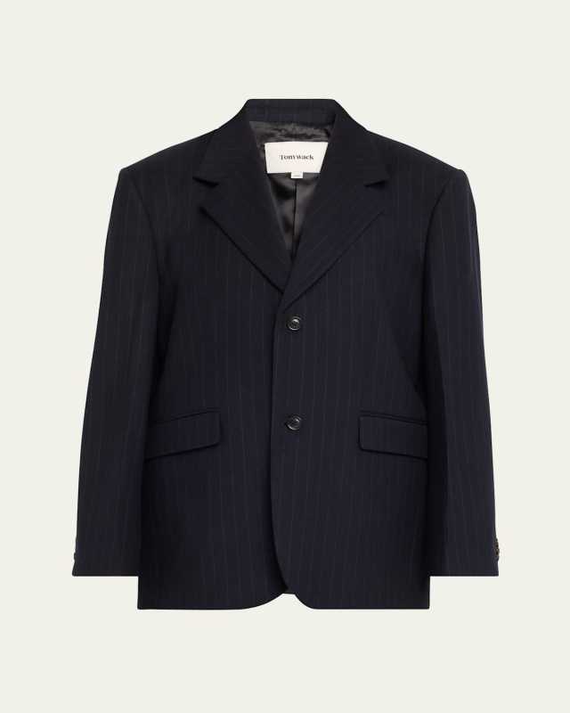Oversized Pinstripe Wool Jacket