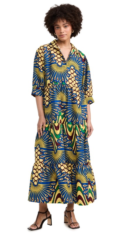 the Oula Company Maxi Dress Blue/Green/Brown
