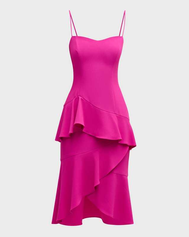 Barbados High-Low Ruffle Midi Dress