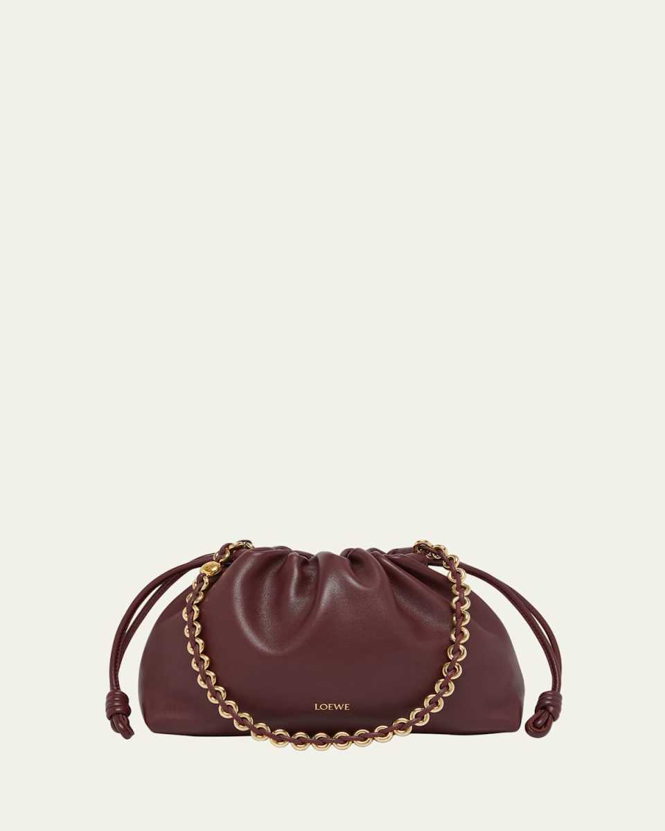 Flamenco Small Crossbody Bag in Napa Leather with Detachable Chain