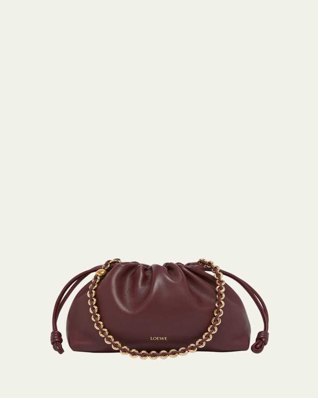 Flamenco Small Crossbody Bag in Napa Leather with Detachable Chain