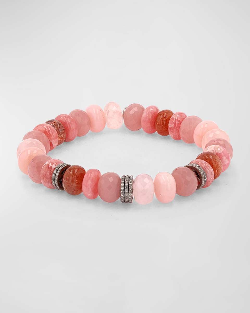 Diamond Rondelle and Quartz Bead Bracelet