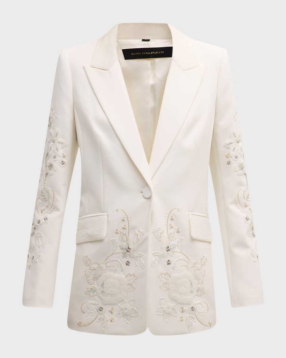 Autumn Single-Button Sequin Embroidered Jacket