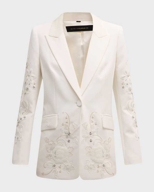 Autumn Single-Button Sequin Embroidered Jacket