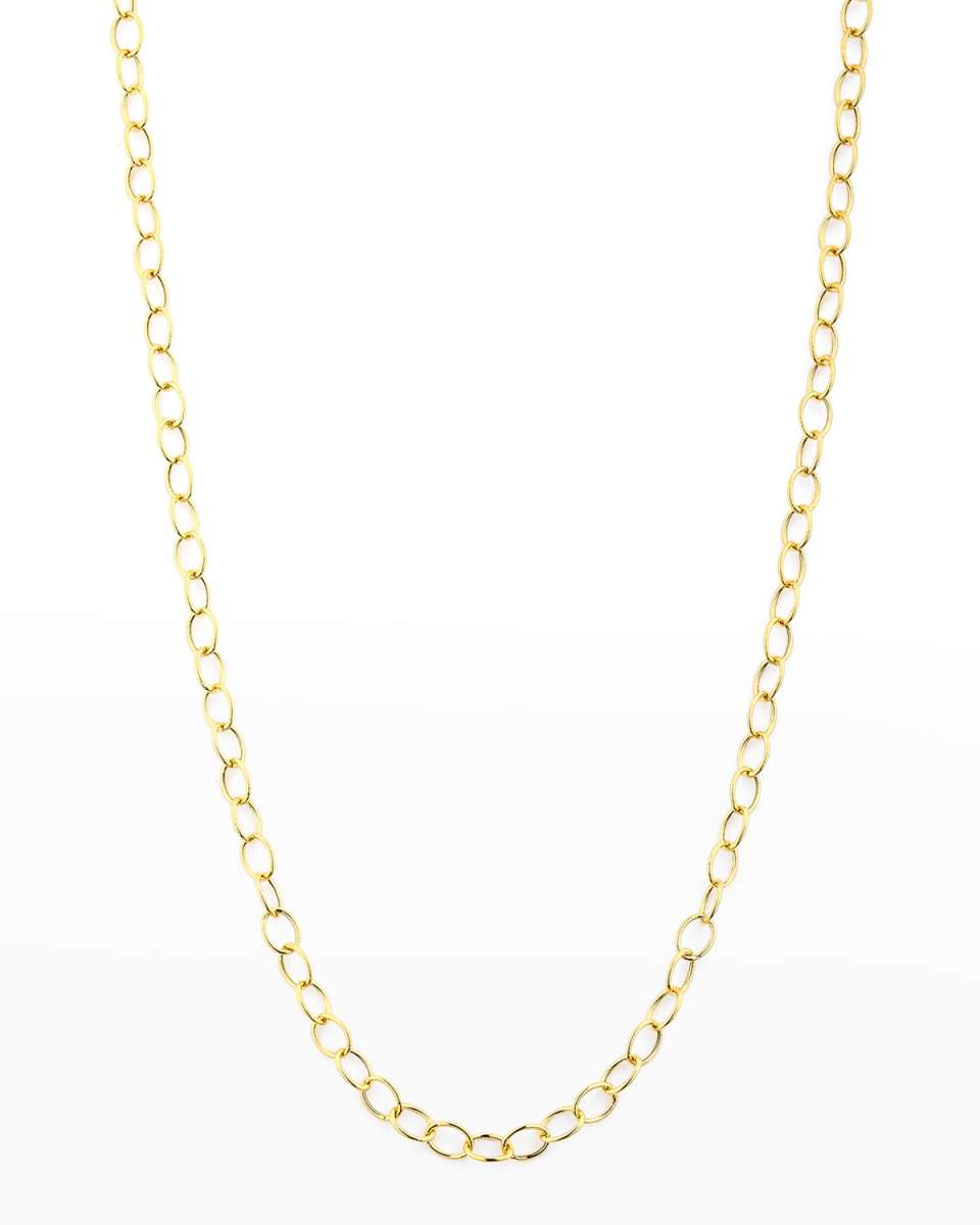 18k Yellow Gold Medium Link Chain Necklace, 30"L