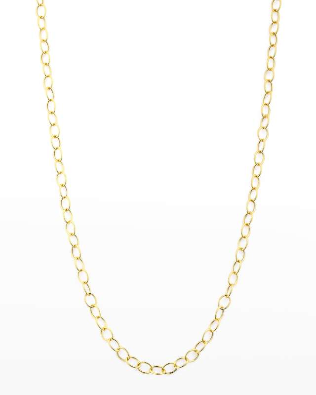 18k Yellow Gold Medium Link Chain Necklace, 30"L